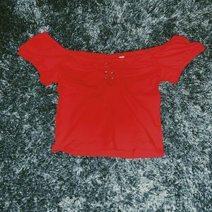 cute red crop top